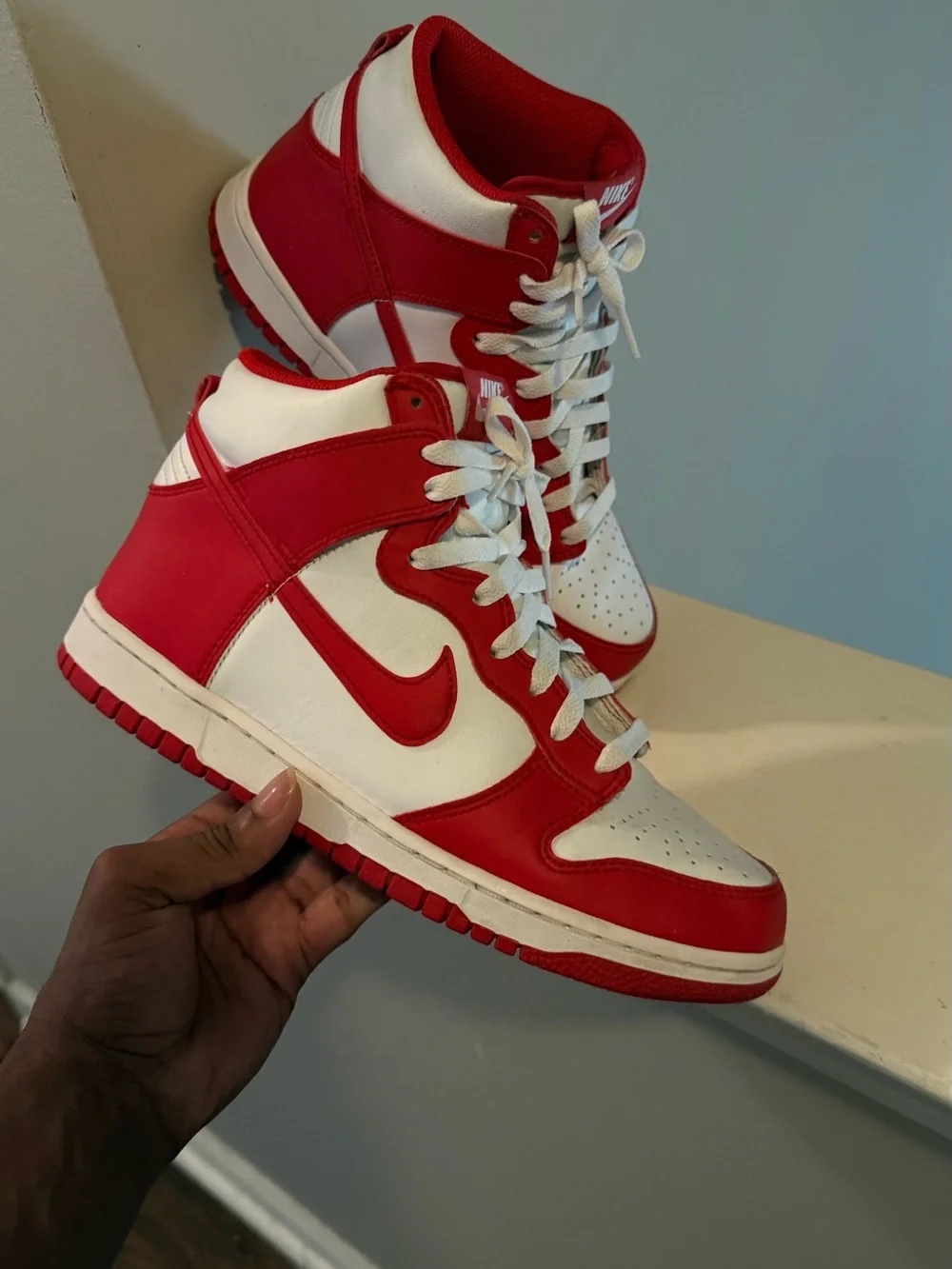 Nike High Top Sneakers - White & Red